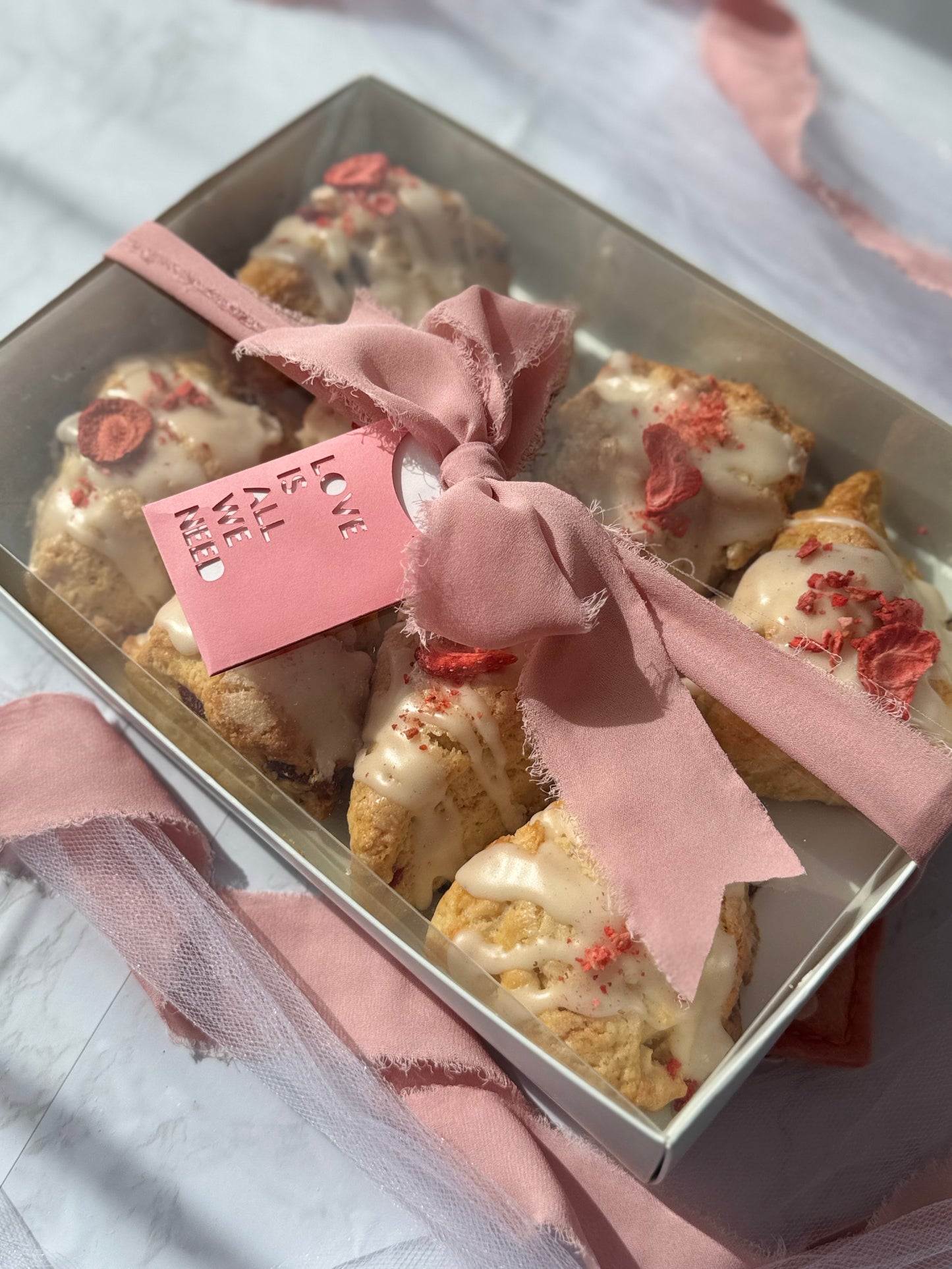 Valentine's Day Strawberry Cream Scone Box