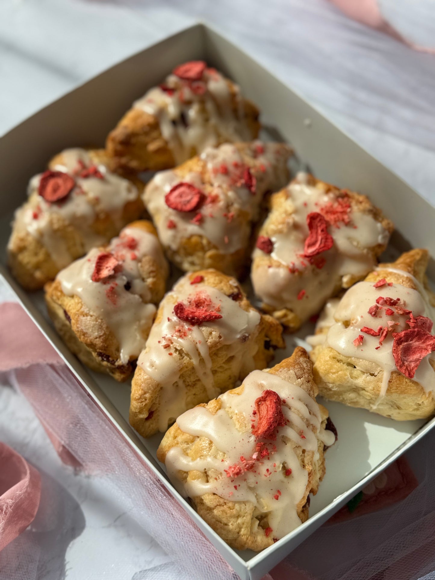 Valentine's Day Strawberry Cream Scone Box